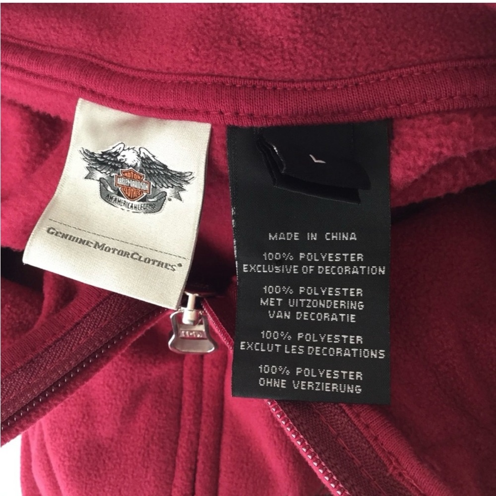 Harley-Davidson Women's Maroon Fleece Jacket - Picture 2 of 4
